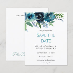 Budget Stusty Blue 2 Floral Save the Date V3