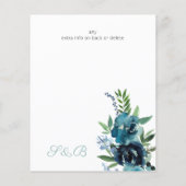 Budget Stusty Blue 2 Floral Save the Date V3 Flyer (Achterkant)