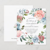 Budget Stusty Blue Baby & Blush Pink Floral Weddin (Voorkant / Achterkant)