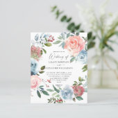 Budget Stusty Blue Baby & Blush Pink Floral Weddin (Staand voorkant)