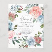 Budget Stusty Blue Baby & Blush Pink Floral Weddin (Voorkant)