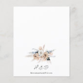 Budget Stusty Blue Beige Floral Wedding Invite (Achterkant)