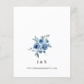 Budget Stusty Blue & Blue Floral Save the Date (Achterkant)