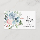 Budget Stusty Blue &Blush Pink Floral 2SM Meal RSV Informatiekaartje (Voorkant)