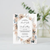 Budget Stusty Blue Champagne Wedding QR Code Uitno (Staand voorkant)