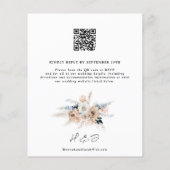 Budget Stusty Blue Champagne Wedding QR Code Uitno (Achterkant)