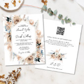 Budget Stusty Blue Champagne Wedding QR Code Uitno