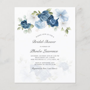 Budget Stusty Blue Floral Bridal Shower