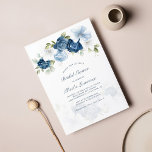 Budget Stusty Blue Floral Bridal Shower<br><div class="desc">Pas dit vrijgezellenfeest budget uitnodigingskaart aan door hierboven op de knop 'Personaliseren' te klikken. De kaart bevat een moderne elegante,  stoffige blauwe bloemen met witte,  lichtblauwe en olijfgroene bloem. TIP: Geweldig voor verrassingsfeestjes,  baby showers,  trouwreceptie en pensioenfeestjes.</div>