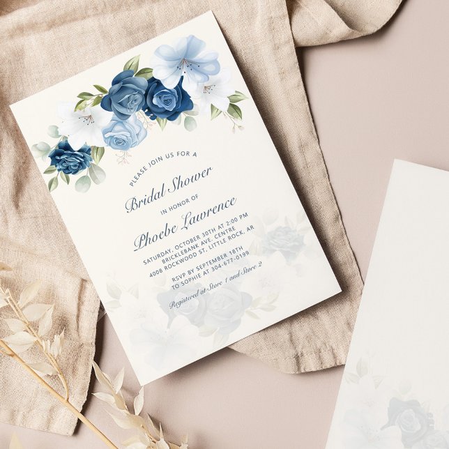 Budget Stusty Blue Floral Bridal Shower (Creator heeft geüpload)