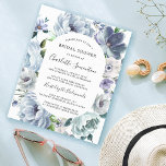 Budget Stusty Blue Floral Bridal Shower<br><div class="desc">Dusty blauwe pinda's en wilde bloemen vormen een zeer  bloemig lijst rond je vrijgezellenfeest details.</div>