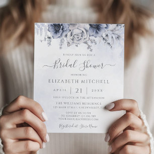 Budget Stusty Blue Floral Bridal Shower