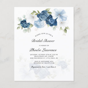 Budget Stusty Blue Floral Bridal Shower