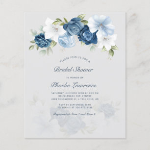 Budget Stusty Blue Floral Bridal Shower