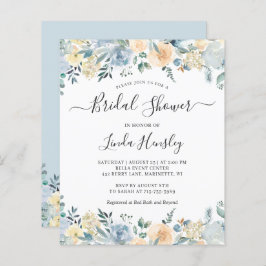 Budget Stusty Blue Floral Bridal Shower