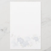 Budget Stusty Blue Floral Bridal Shower Briefpapier (Achterkant)