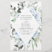 Budget Stusty Blue Floral Greenery Wedding (Voorkant)