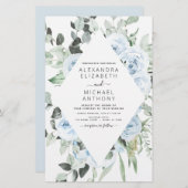Budget Stusty Blue Floral Greenery Wedding (Voorkant / Achterkant)
