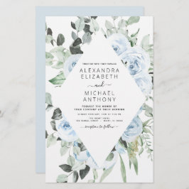 Budget Stusty Blue Floral Greenery Wedding