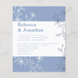 Budget Stusty Blue Floral Paper Weduwen