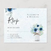 BUDGET Stusty Blue Floral RSVP zwart-wit (Voorkant)