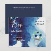 BUDGET Stusty Blue Floral RSVP zwart-wit (Voorkant / Achterkant)