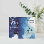 BUDGET Stusty Blue Floral RSVP zwart-wit (Staand voorkant)