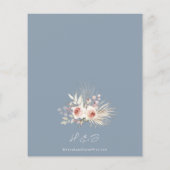 Budget Stusty Blue Floral Rustic Wedding Invitatio (Achterkant)