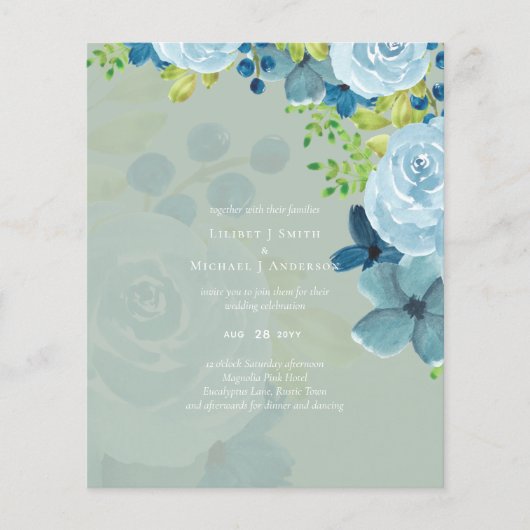 Budget Stusty Blue Floral Wedding (Voorkant)