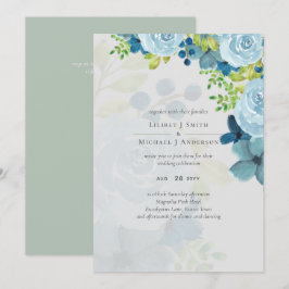 Budget Stusty Blue Floral Wedding
