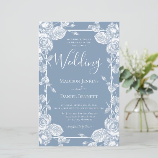 Budget Stusty Blue Floral Wedding (Staand voorkant)