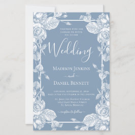 Budget Stusty Blue Floral Wedding