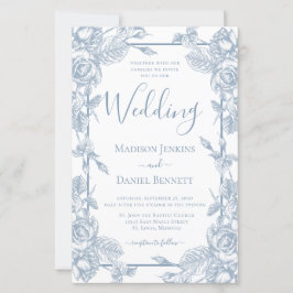 Budget Stusty Blue Floral Wedding