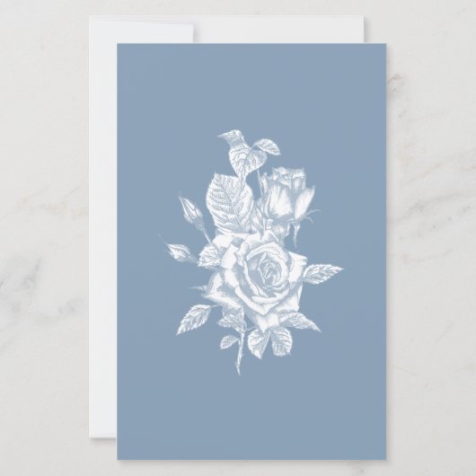 Budget Stusty Blue Floral Wedding Celebration (Achterkant)
