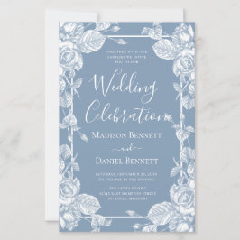 Budget Stusty Blue Floral Wedding Celebration
