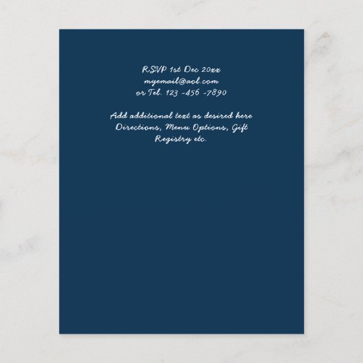BUDGET Stusty Blue Floral Wedding Invite (Achterkant)