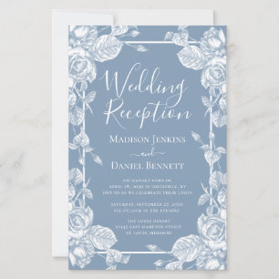 Budget Stusty Blue Floral Wedding Reception