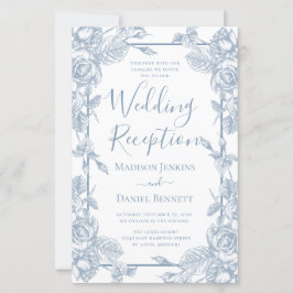 Budget Stusty Blue Floral Wedding Reception