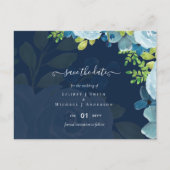 Budget Stusty Blue Flowers Sage Wedding Briefkaart (Voorkant)