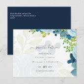 Budget Stusty Blue Flowers Sage Wedding Briefkaart (Voorkant / Achterkant)