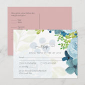 Budget Stusty Blue Flowers Sage Wedding Briefkaart (Voorkant / Achterkant)