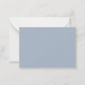 BUDGET Stusty Blue Minimalist Weddenschap RSVP-kaa Notitiekaartje (Achterkant)