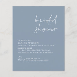 Budget Stusty Blue Modern Bridal Shower