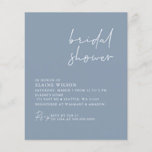 Budget Stusty Blue Modern Bridal Shower