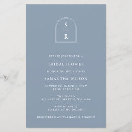 Budget Stusty Blue Modern Bridal Shower