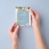 BUDGET Stusty Blue Peach Pampas Grass Wedding Flyer (Hand)