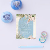 BUDGET Stusty Blue Peach Pampas Grass Wedding Flyer (Enkel)