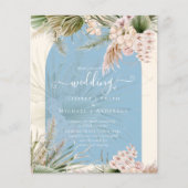BUDGET Stusty Blue Peach Pampas Grass Wedding Flyer (Voorkant)