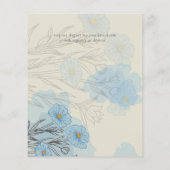 BUDGET Stusty Blue Poppy Magnolia Wedding Invite (Achterkant)