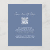 Budget Stusty Blue QR Code Monogram Weduwbrochure Flyer (Achterkant)